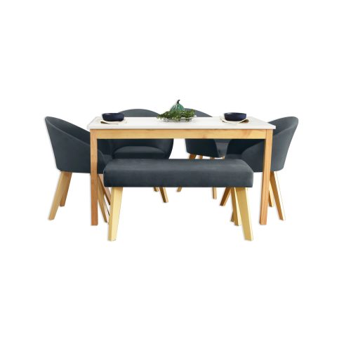 Set de Comedor 6P Orion Matiz Sillas Noto y Butaco